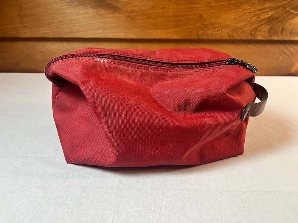 Longchamp Red Le Pliage Cosmetic Pouch Toiletry Bag - Picture 3 of 10